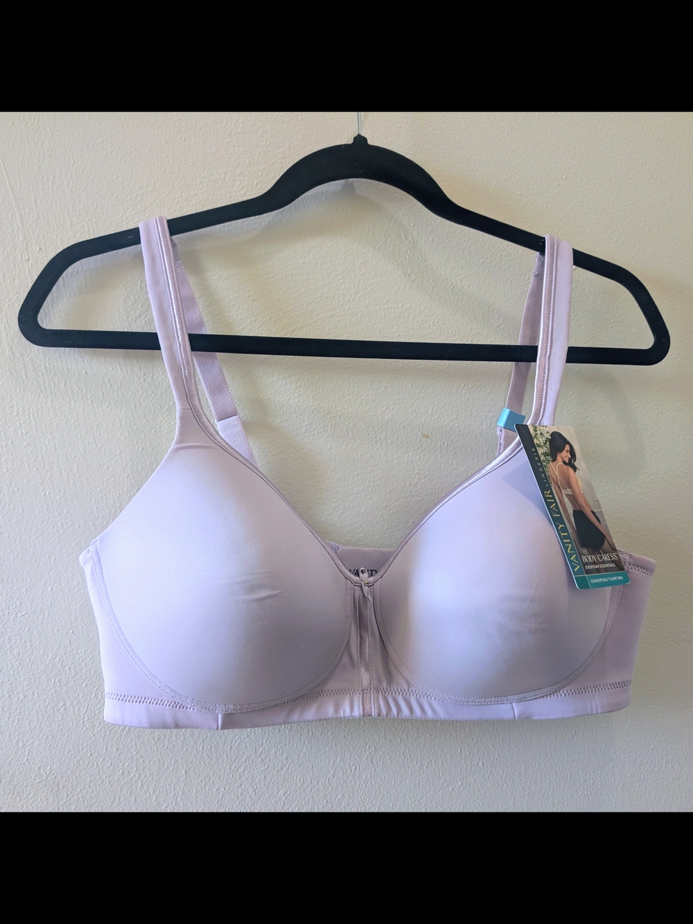 Vanity Fair Body Caress T-Shirt Bra 38C Purple Underwire Convertible New w/Tags
